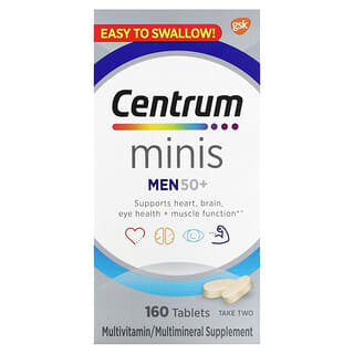 Centrum, Hombres mayores de 50 años, Minis, Suplemento multivitamínico / multivitamínico`` 160 comprimidos