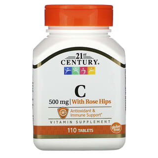 21st Century, Vitamin C mit Hagebutten, 500 mg, 110 Tabletten