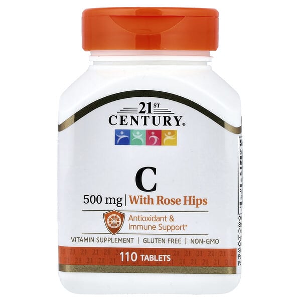 21st Century Vitamin C with Rose Hips, 500 mg, 110 Tablets