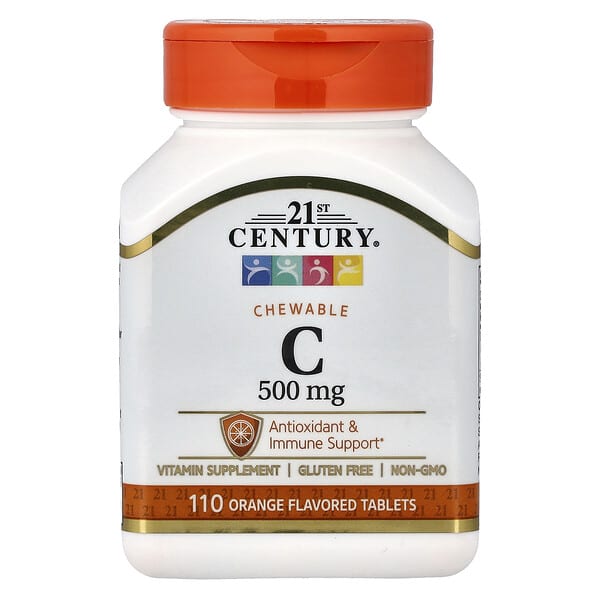 21st Century, 츄어블 비타민C, 오렌지, 500mg, 110정
