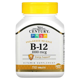 21st Century, B12, Liberación prolongada, 1000 mcg, 110 comprimidos