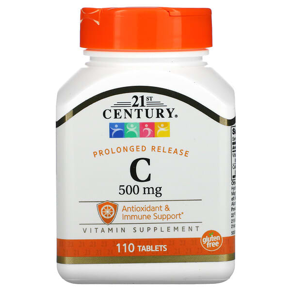 21st Century, вітамін C, з уповільненим вивільненням, 500 мг, 110 таблеток