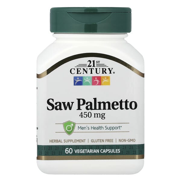 21st Century, Saw Palmetto, 450 mg, 60 Vejetaryen Kapsül