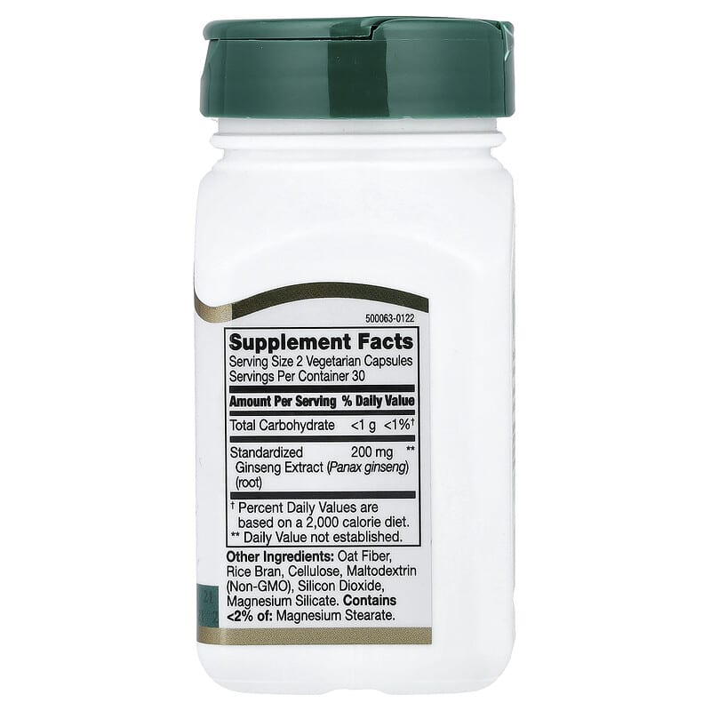 Ginseng Extract, Standardized , 60 Vegetarian Capsule (100 mg per