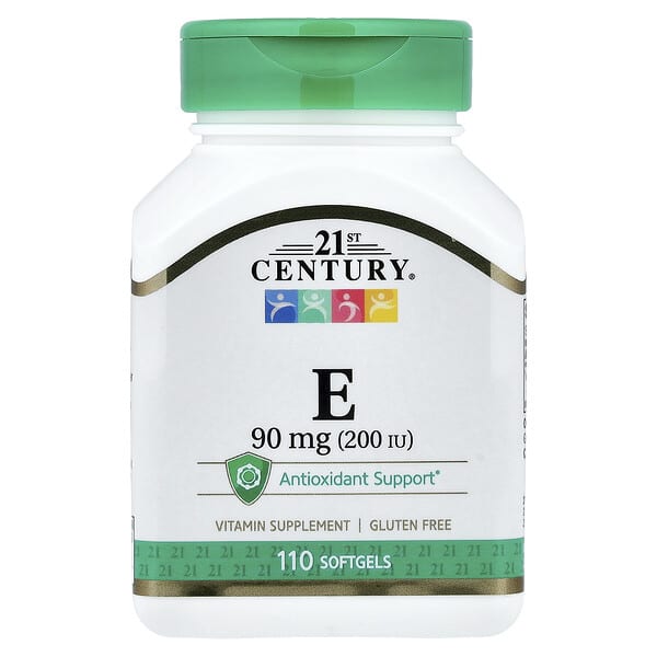 21st Century, 비타민E, 90mg(200IU), 소프트젤 110정