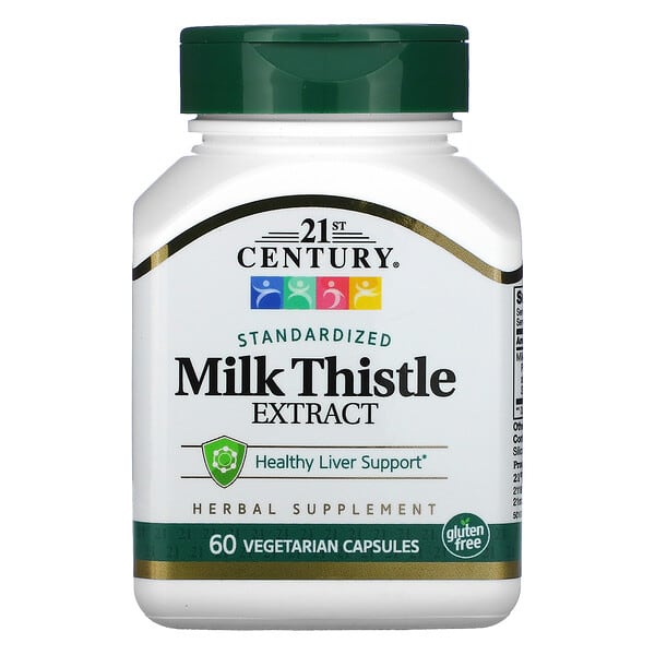 21st Century, Standardized Milk Thistle Extract, 60 Vegetarian Capsules