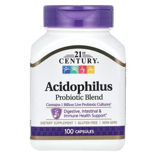 21st Century, Campuran Probiotik Acidophilus, 100 Kapsul