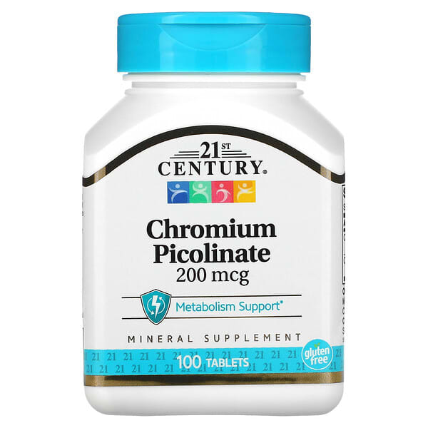 21st Century, Chrompicolinat, 200 mcg, 100 Tabletten
