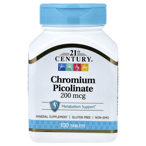 Chromium Picolinate, 200 mcg, 100 Tablets