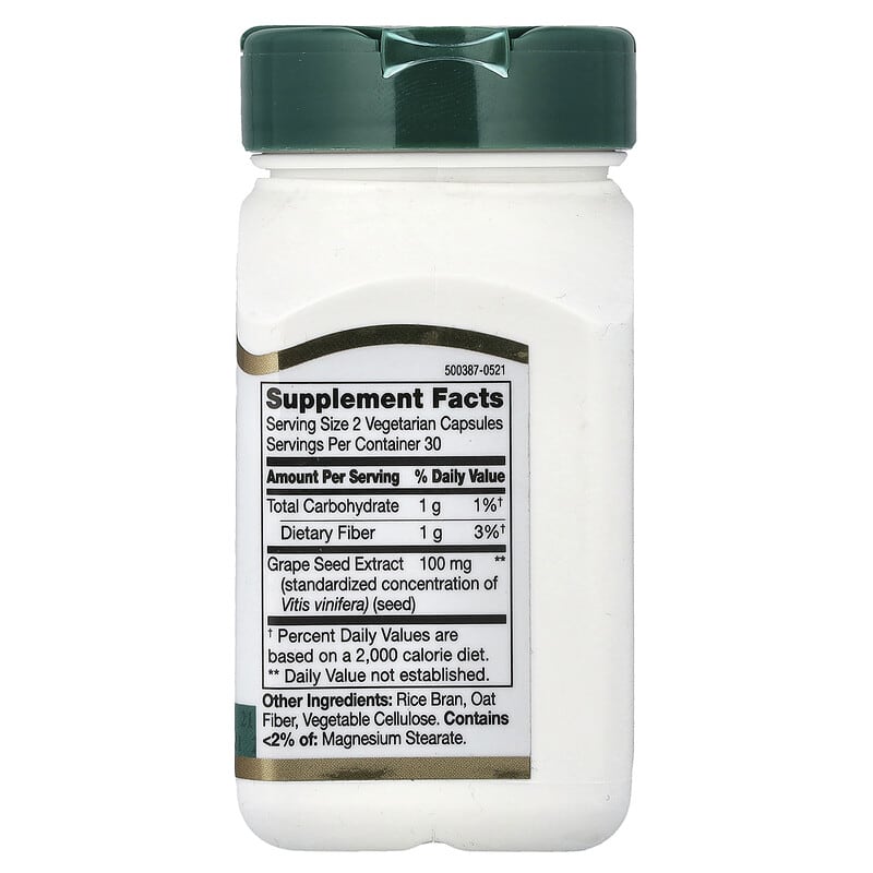 Grape Seed Extract, Standardized, 60 Vegetarian Capsules (50 mg