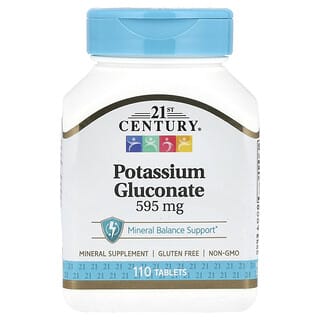 21st Century, Gluconat de potasiu, 595 mg, 110 comprimate