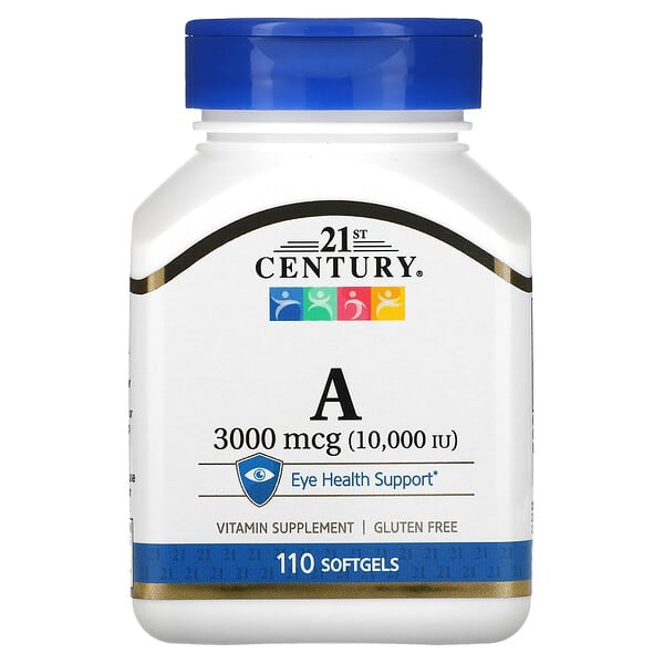 21st Century, ビタミンA、3,000mcg（10,000IU）、ソフトジェル110粒