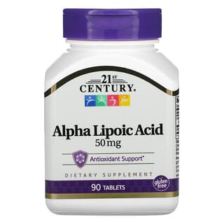 21st Century, Ácido Alfa-Lipoico, 50 mg, 90 Comprimidos