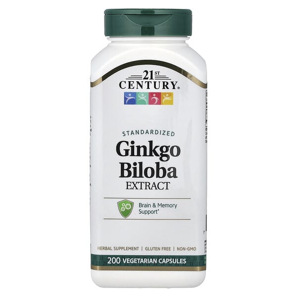 21st Century, 은행나무 추출물, 표준화, 베지 캡슐 200정(캡슐 1정당 60mg)