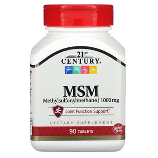 21st Century, MSM, Méthyl-sulfonyl-méthanethane, 1000 mg, 90 comprimés