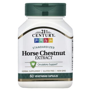 21st Century, Paardenkastanje-extract, gestandaardiseerd, 60 vegetarische capsules (300 mg per capsule)