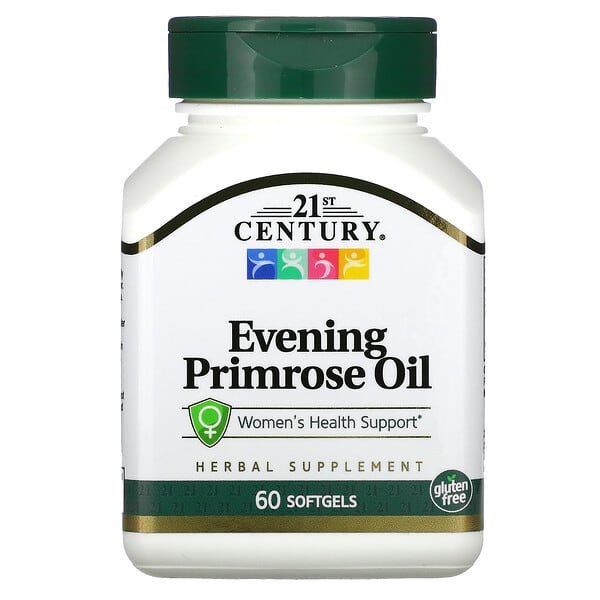 21st Century, Evening Primrose Oil, Nachtkerzenöl, Gesundheitsprodukt für Frauen, 60 Weichkapseln