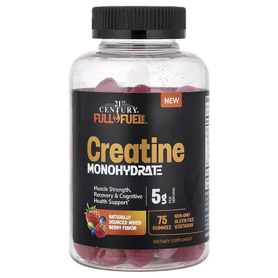 21st Century, Full Fuel 365™, Creative Monohydrate Gummies, Mixed Berry, 75 Gummies (1 g per Gummy)