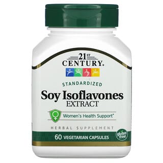 21st Century, Extrait d'isoflavones de soja standardisé, 60 capsules végétariennes