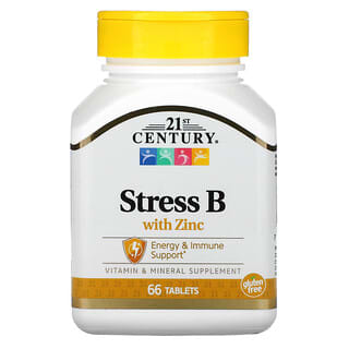21st Century, Stress B et zinc, 66 comprimés