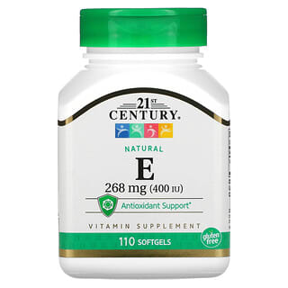 21st Century, Vitamina E natural, 268 mg (400 UI), 110 cápsulas blandas
