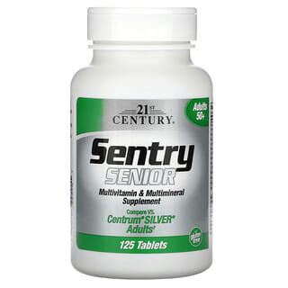 21st Century, Sentry Senior 多维生素矿物质营养片，适用于 50 岁以上中老年人，125 片