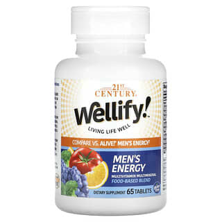 21st Century, Wellify! Men's Energy, Multivitamin und Multimineral, 65 Tabletten