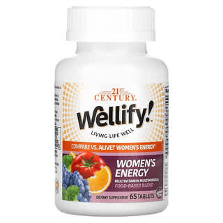 21st Century, Wellify! Energia para Mulheres, Multivitamínico Multimineral, 65 Comprimidos