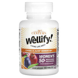 21st Century, Wellify ! Multivitamines et multiminéraux pour femmes de 50 ans et plus, 65 comprimés