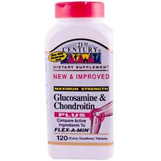 21st Century, Glucosamine & Chondroitin PLUS, Maximum Strength, 120 (Easy Swallow) Tablets