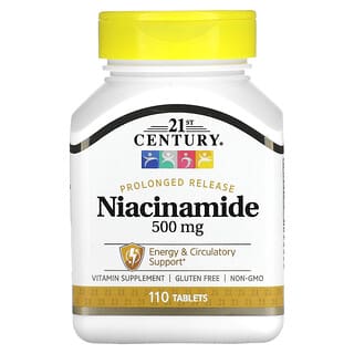 21st Century, Nicotinamide à libération prolongée, 500 mg, 110 comprimés
