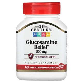 21st Century, Glucosamine Relief（グルコサミンリリーフ）、500mg、飲み込みやすいカプセル60粒