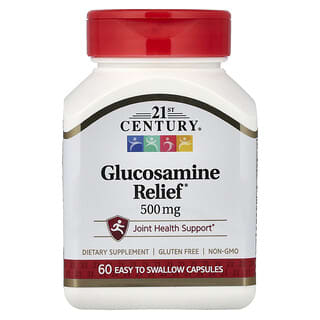 21st Century, Glucosamine Relief, 500 mg, 60 gemakkelijk te slikken capsules