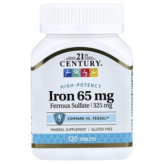 21st Century, 철분, 65mg, 120정