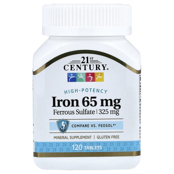 21st Century, 철분, 65mg, 120정