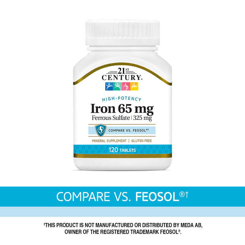 21st Century, Ferro, 65 mg, 120 Comprimidos