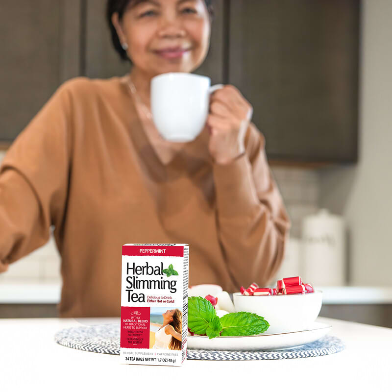 Herbal Slimming Tea, Peppermint, Caffeine Free, 24 Tea Bags, 1.7