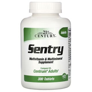 21st Century, Sentry، مكمل غذائي بالفيتامينات والمعادن المتعددة للبالغين، 300 قرص