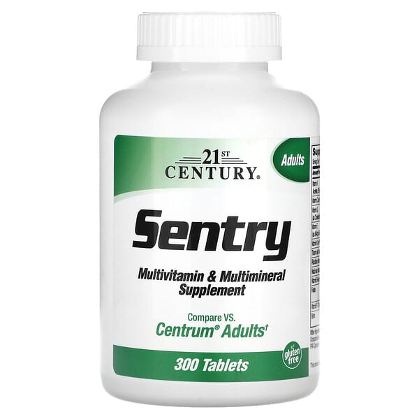 21st Century, Sentry，成年人復合維生素與多礦物質補充劑，300 片
