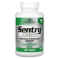 21 سينتري‏, Sentry Senior، مكمل غذائي من الفيتامينات المتعددة والمعادن المتعددة، لكبار السن فوق 50 عامًا، 265 قرصًا
