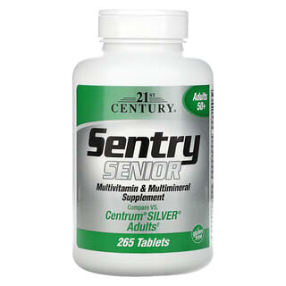 21st Century, Sentry Senior، مكمل غذائي من الفيتامينات المتعددة والمعادن المتعددة، لكبار السن فوق 50 عامًا، 265 قرصًا