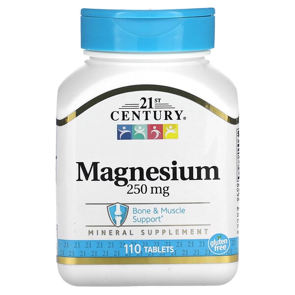 21st Century, Magnésio, 250 mg, 110 Comprimidos