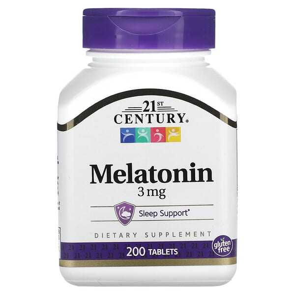 21st Century, Melatonina, 3 mg, 200 comprimidos