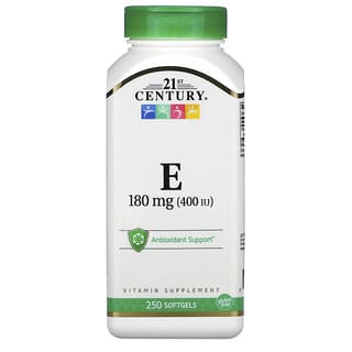 21st Century, Vitamina E, 180 mg (400 UI), 250 cápsulas blandas