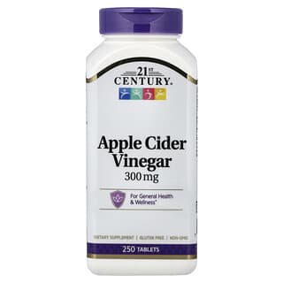 21st Century, Vinaigre de cidre de pomme, 300 mg, 250 comprimés