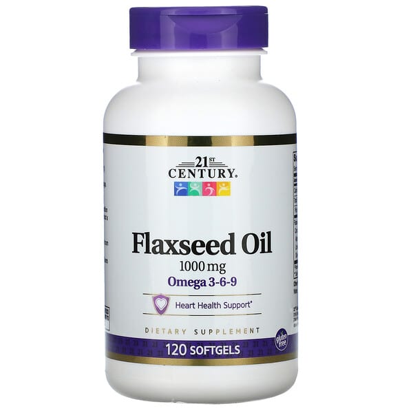 21st Century, Flaxseed Oil, Leinsamenöl, 1.000 mg, 120 Weichkapseln