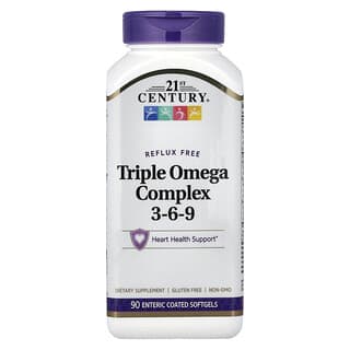 21st Century, Complejo Omega Triple 3-6-9, 90 Softgels de cubierta entérica