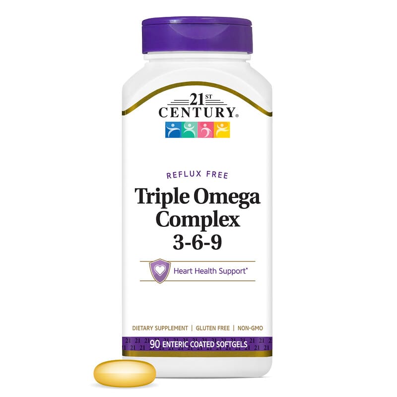 Complexo Ômega Triplo 3-6-9, 90 Cápsulas Softgel Revestidas