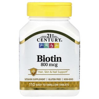 21st Century, Biotin, 800 mcg, 110 Tablet yang Mudah Ditelan