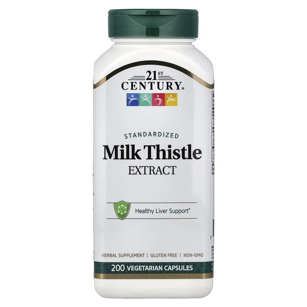 Milk Thistle Extract, Standardized, 200 Vegetarian Capsules (87.5 mg per Capsule)